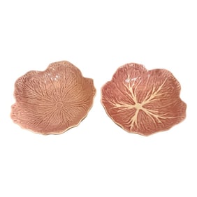 Pair of Bordallo Pinheiro Pink Cabbage Coupe Bowls
