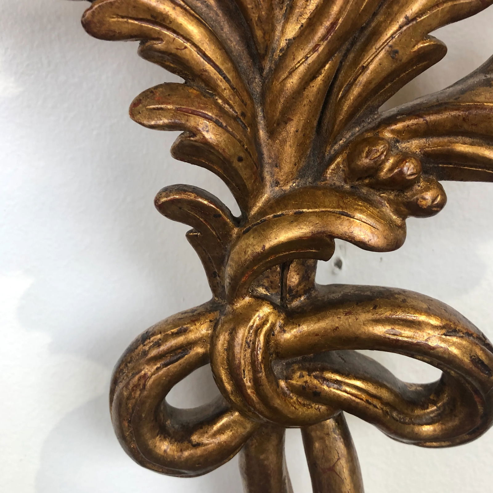 Pair of Traditional Italian Three Light Hand-Carved Wood Sconces - 10