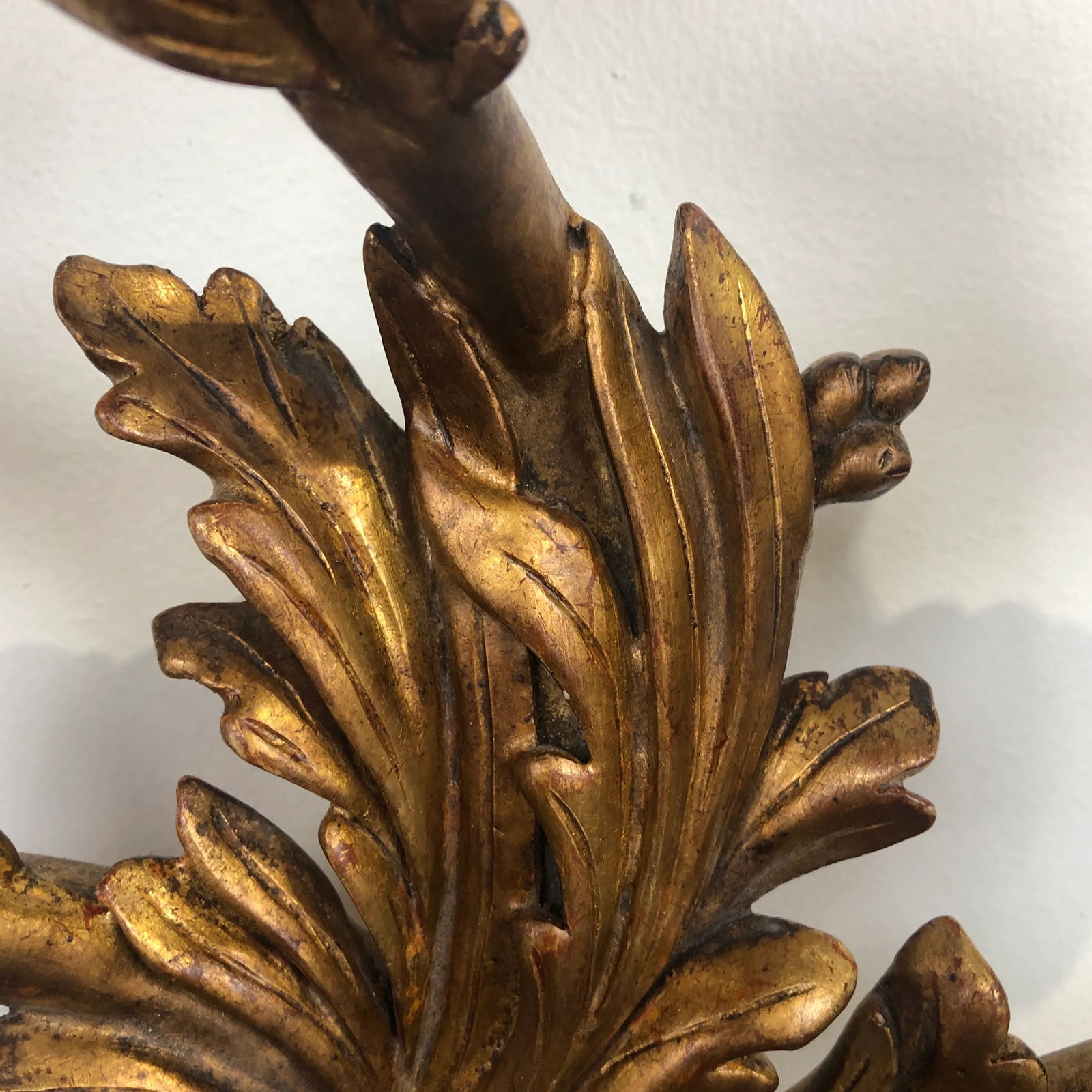 Pair of Traditional Italian Three Light Hand-Carved Wood Sconces - 9