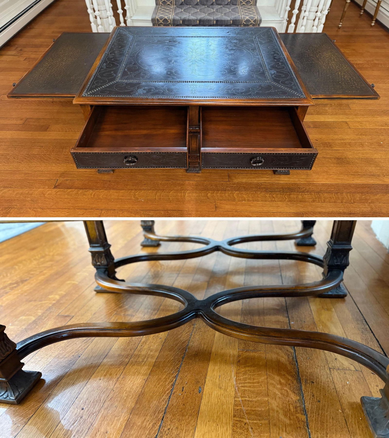 2010s Theodore Alexander Armoury Collection Etched Brass Cocktail Table - 10