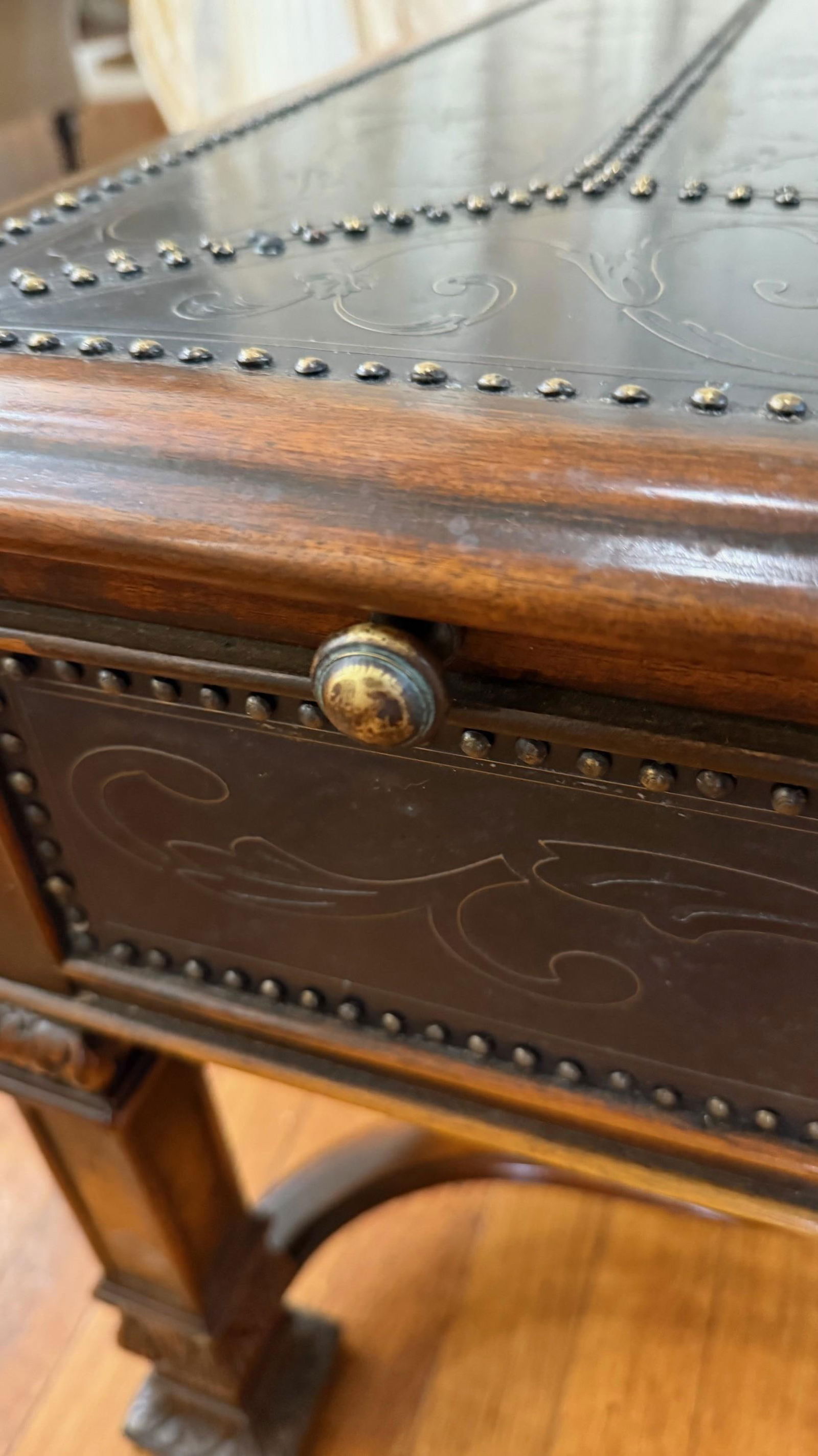 2010s Theodore Alexander Armoury Collection Etched Brass Cocktail Table - 11