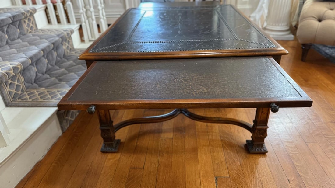 2010s Theodore Alexander Armoury Collection Etched Brass Cocktail Table - 7