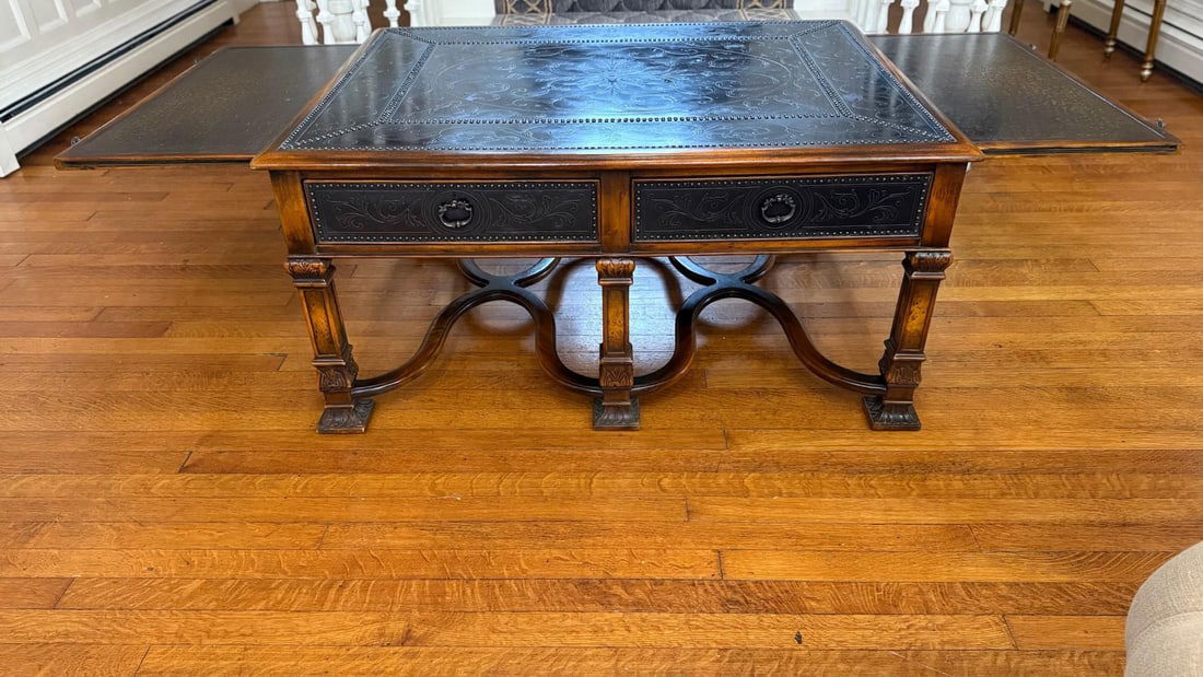 2010s Theodore Alexander Armoury Collection Etched Brass Cocktail Table - 8