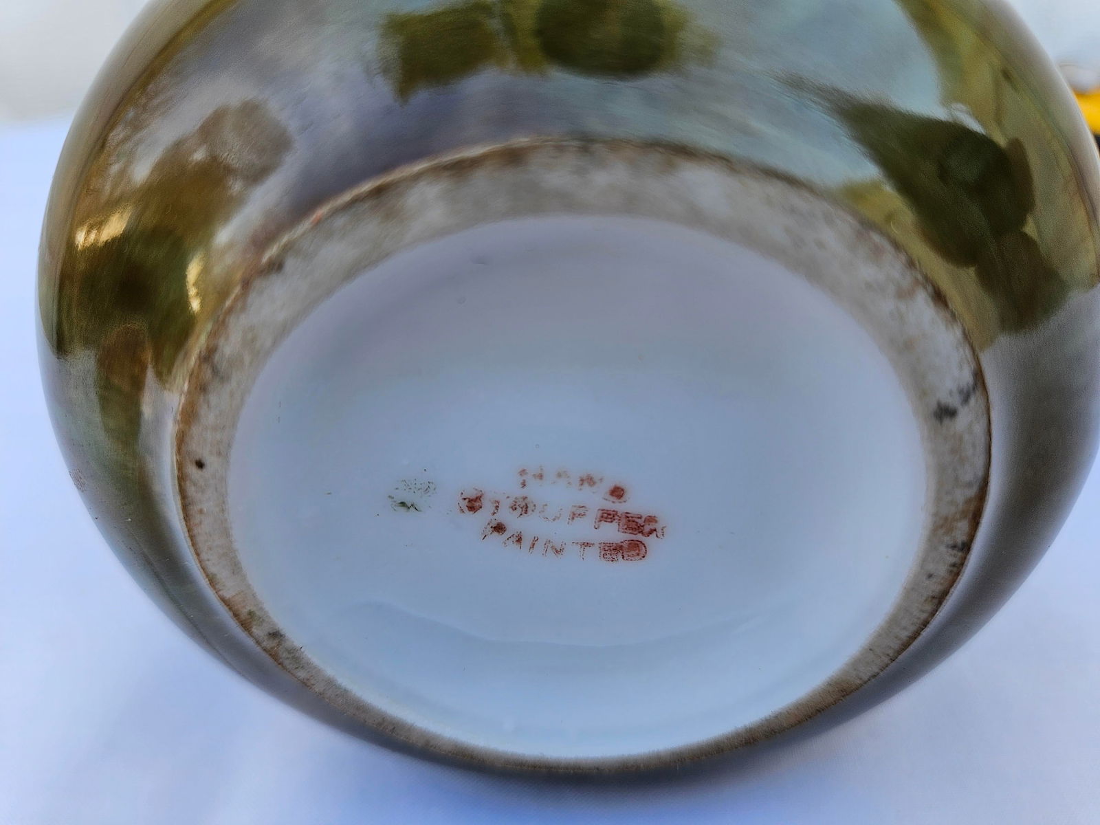 Signed Stouffer Hand Painted Vase - Dogs at Play or Hunt - 9