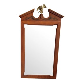 Mid 20th Century Wood Mirror With Brass American Eagle by Tell City