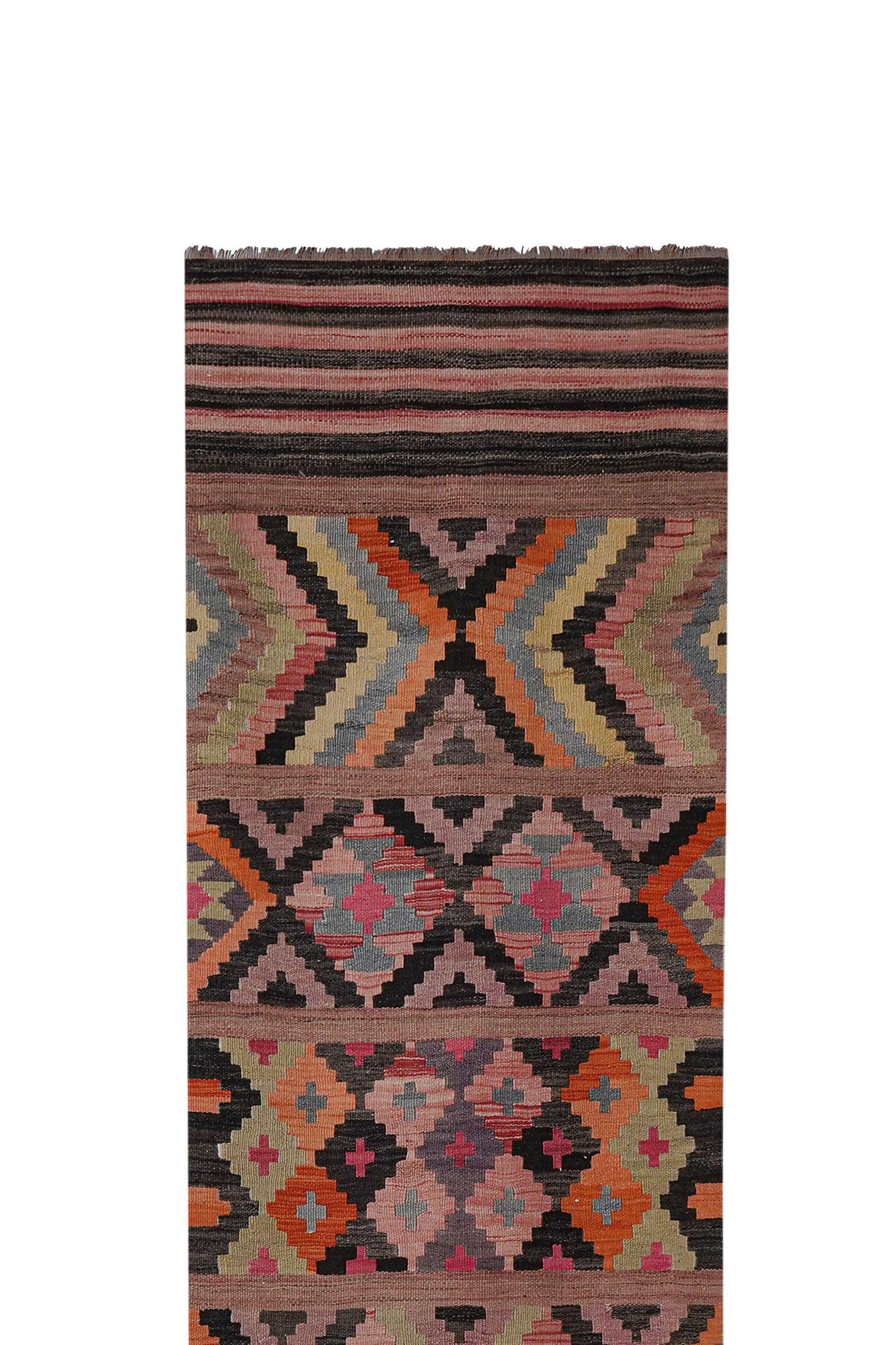 1970s Vintage Turkish Kilim Runner 3'1'' X 13'3'' - 2
