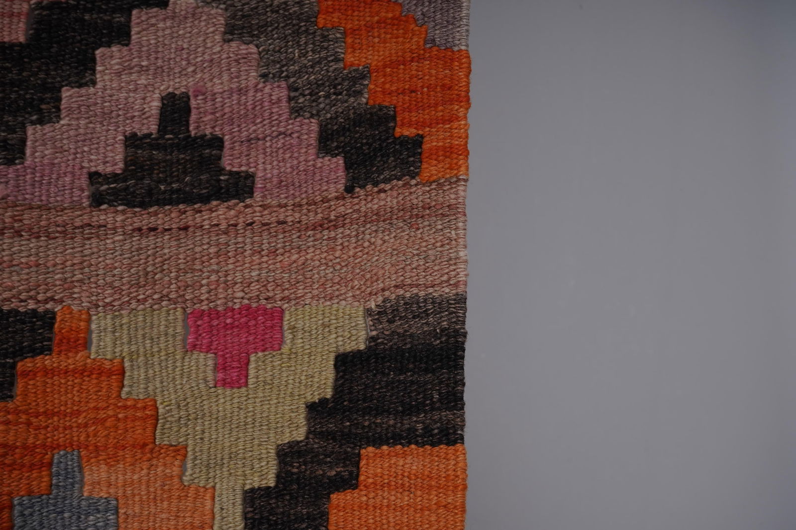 1970s Vintage Turkish Kilim Runner 3'1'' X 13'3'' - 8