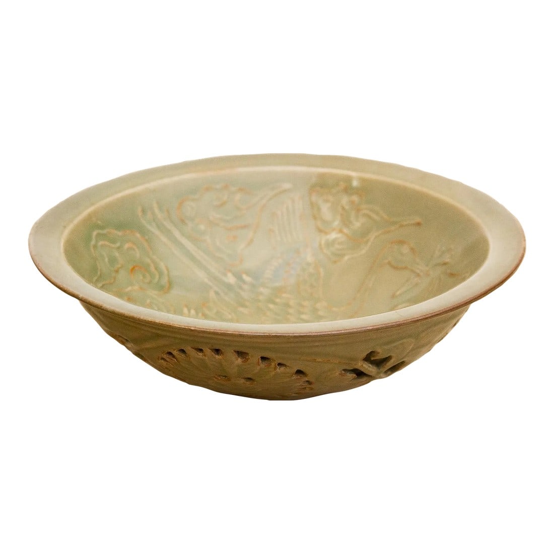 Antique Dragon Engraved Yaozhou Celadon Bowl (1 of 8)