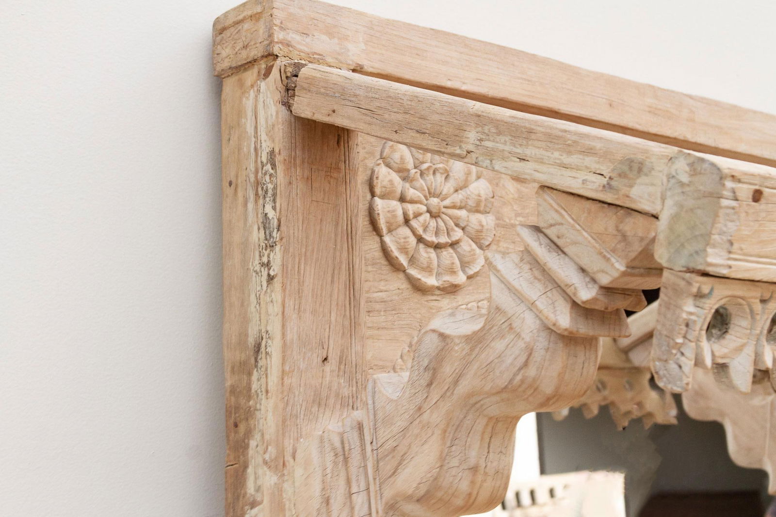 One-of-a-Kind Sun-Bleached Teak Arch Mirror - 7