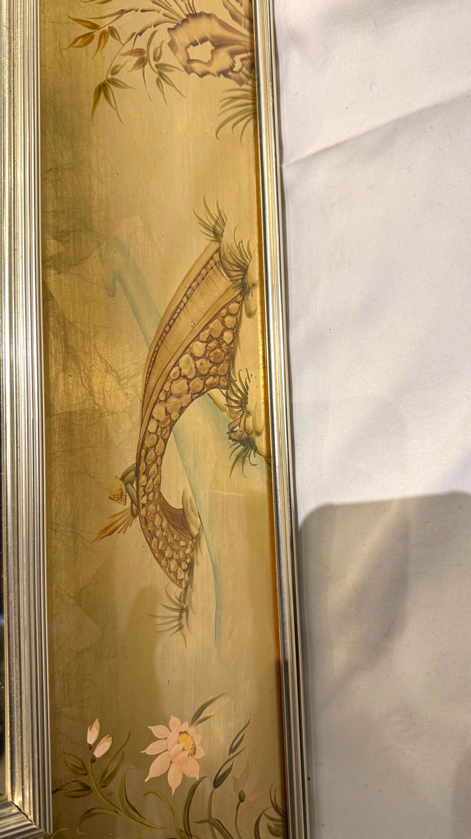 1980s LaBarge Chinoiserie Églomisé Mirror by K. Widing – Signed - 5