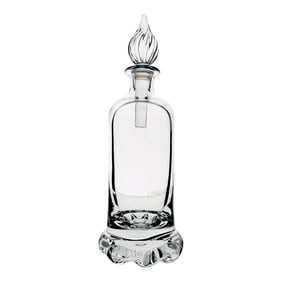 Mid-Century Kosta Boda Swedish Crystal Decanter With Flame Stopper Scandinavian Modern