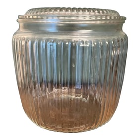 Vintage 1950s Lidded Cookie Biscuit Jar by Anchor Hocking