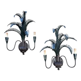 Pair of Late 20th Century Currey & Company Metal Wall Sconces