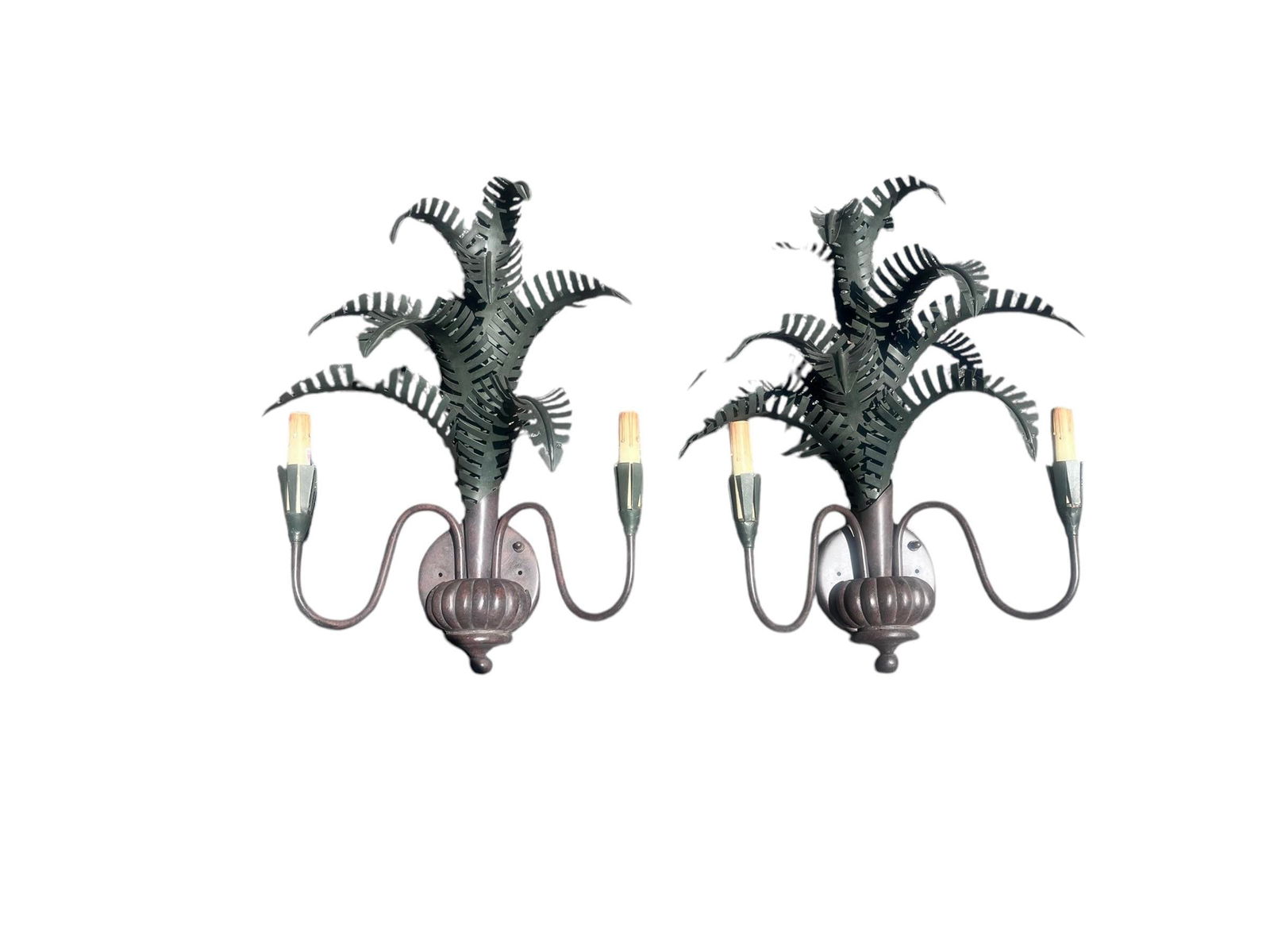 Pair of Late 20th Century Currey & Company Metal Wall Sconces - 2
