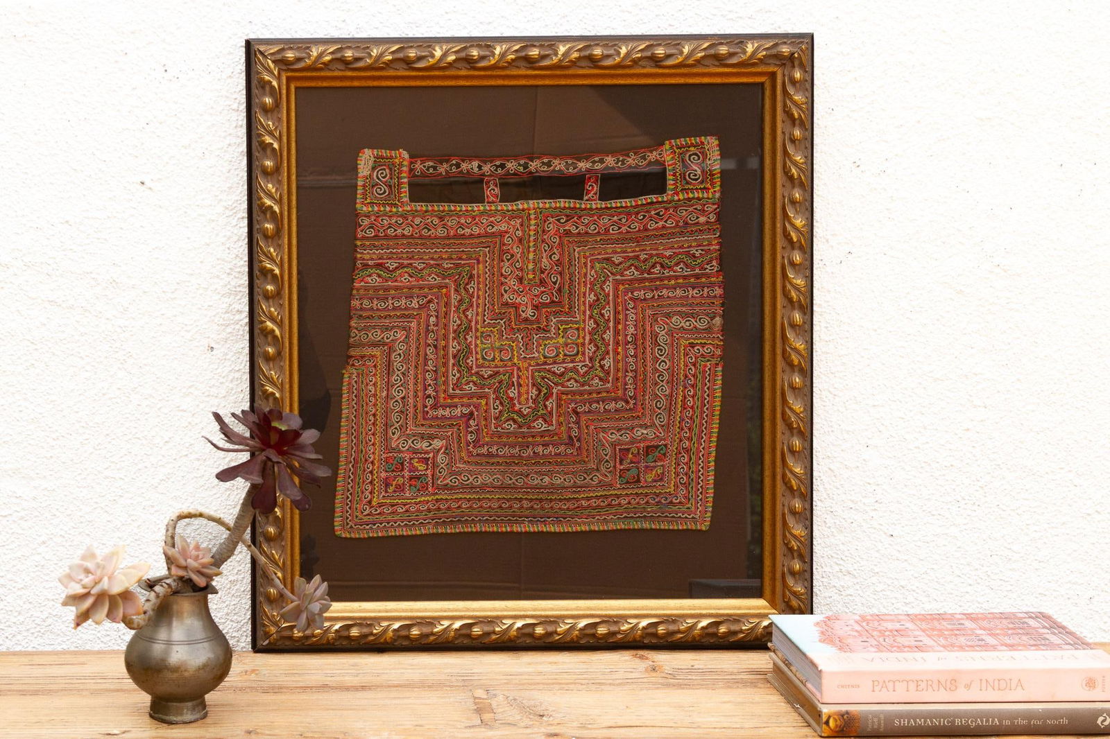 Antique Hmong Baby Carrier Framed Textile - 10