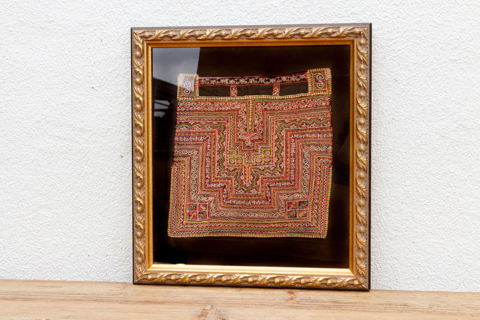 Antique Hmong Baby Carrier Framed Textile - 4