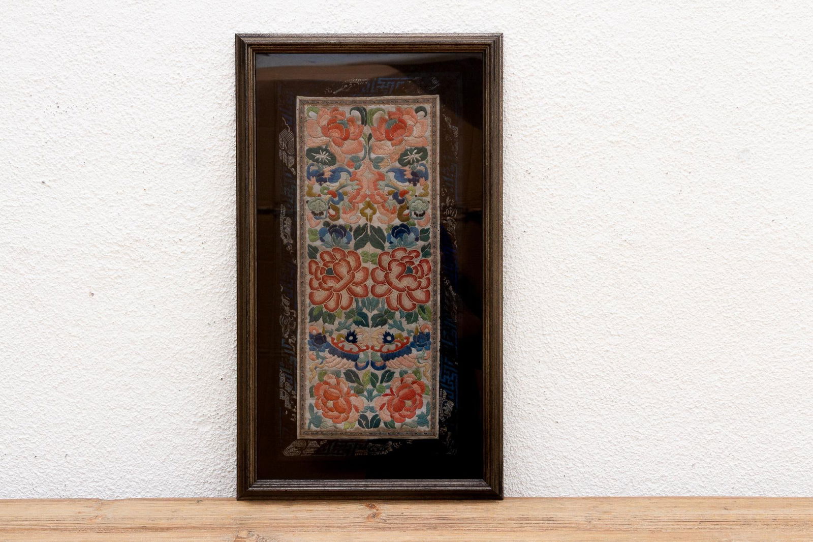 Framed Suzhou Silk Embroidered Floral Panel - 4