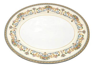 Vintage Aynsley "Henley" Fine Bone China Oval Serving Platter – 13.75" Gilded Scroll English T
