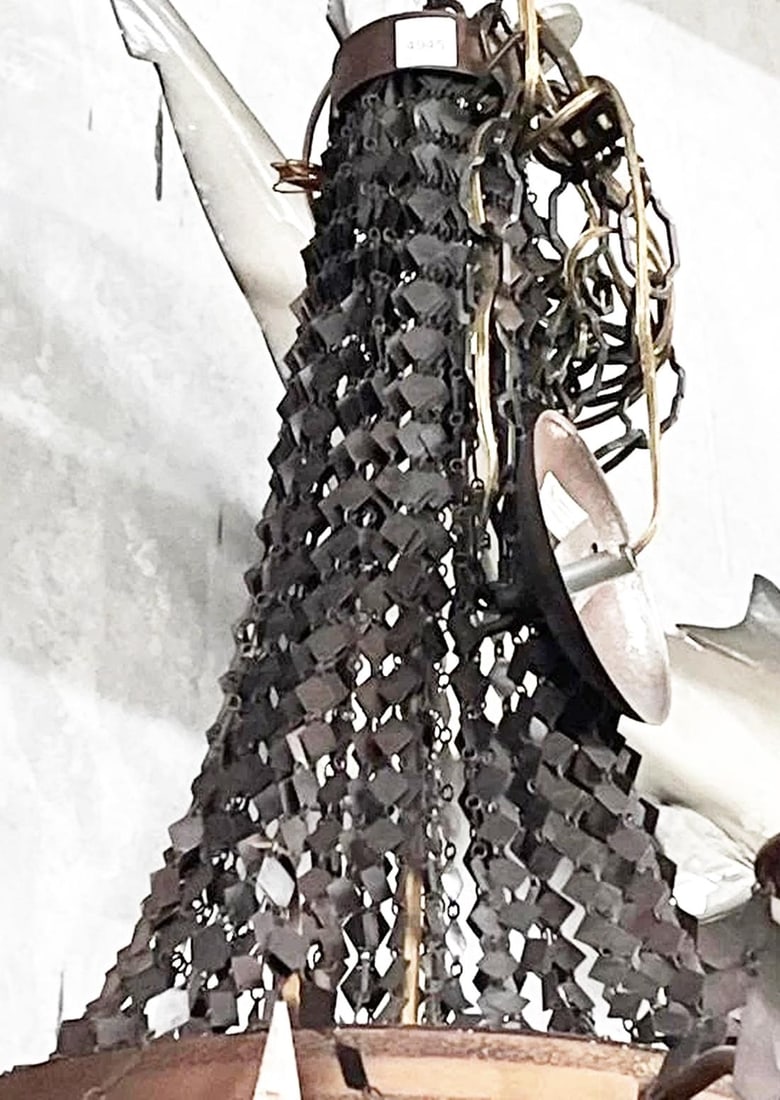 1980s Copper Tone Waterfall Beehive Metal Chandelier - 4