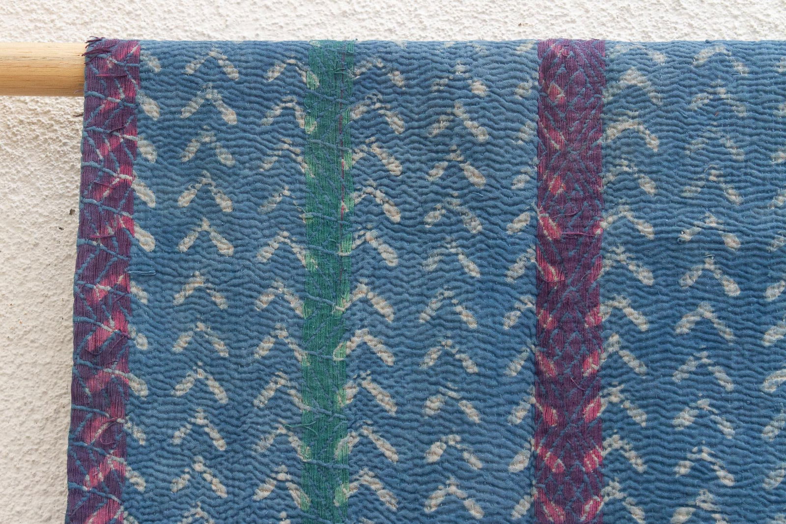 Chevron Stripe Vintage Indigo Printed Throw - 4