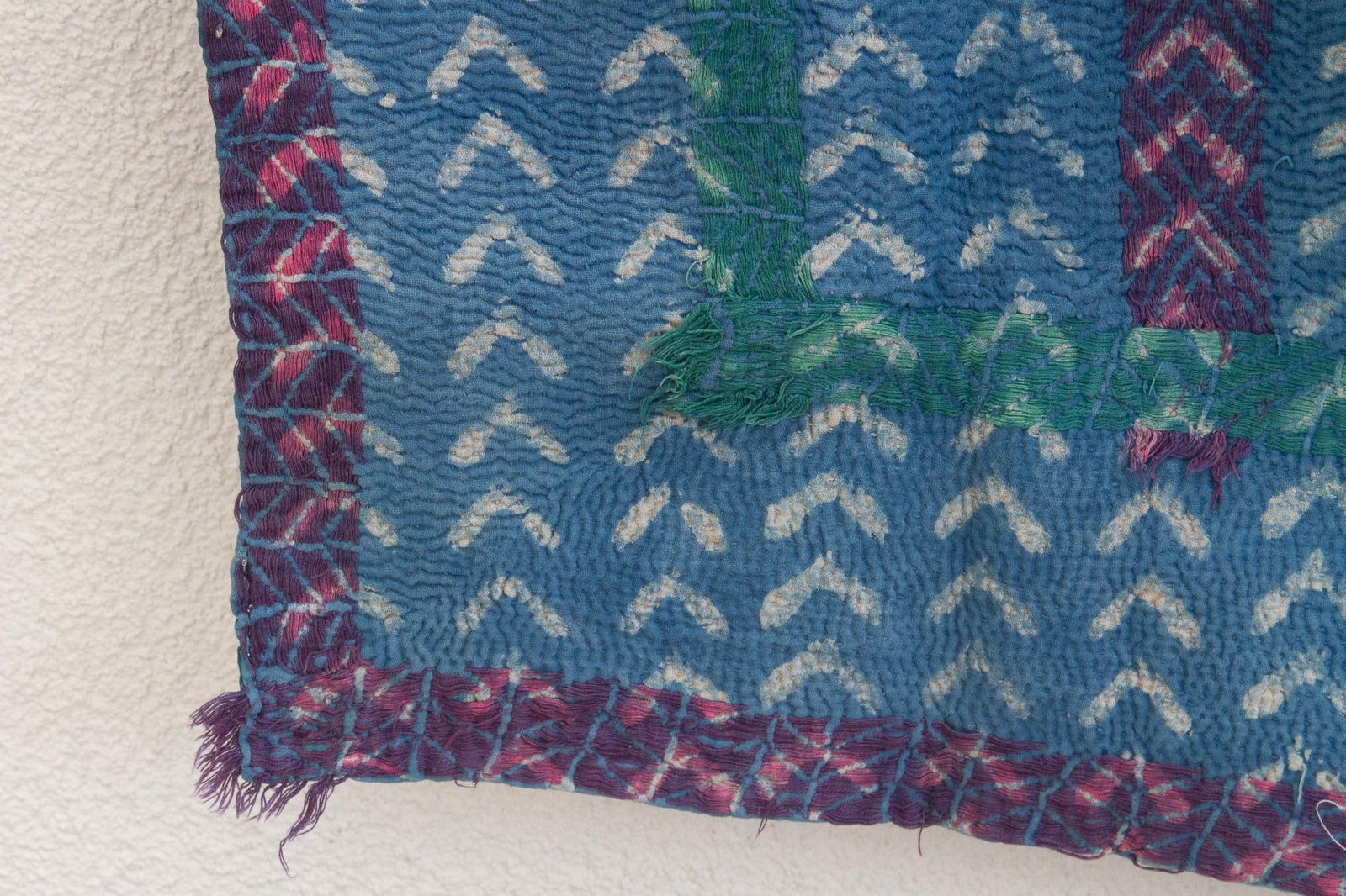 Chevron Stripe Vintage Indigo Printed Throw - 5