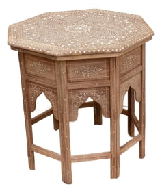 Royal Mandala Inlay Octagonal End Table