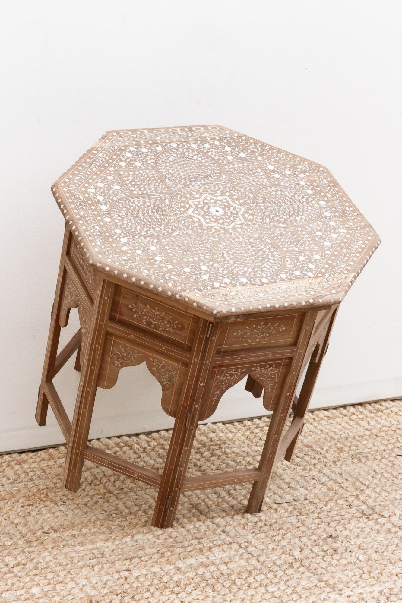 Royal Mandala Inlay Octagonal End Table - 6