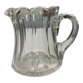 Late 19th Century Heavy Clear Glass Pitcher Jug by Heisey