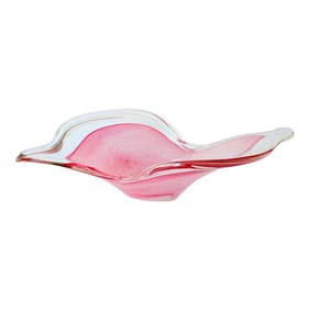 Large Midcentury Freeform Murano Glass Bowl