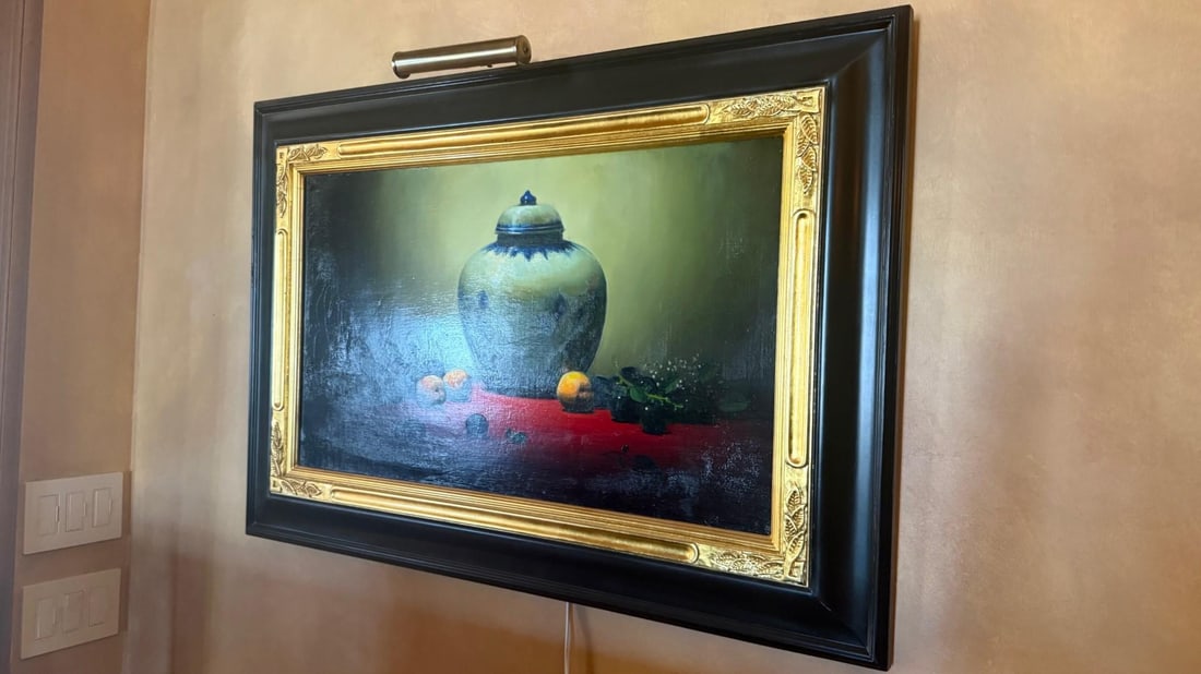 Framed Still Life Oil Painting by Sean Farrell "” Classic Elegance in Luminous Detail - 3
