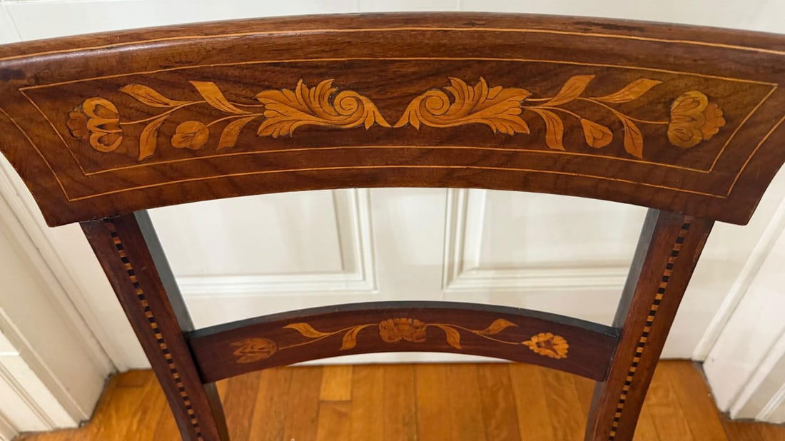 Late 19th Century Dutch Regency Satinwood & Mahogany Marquetry Side Chair - 8