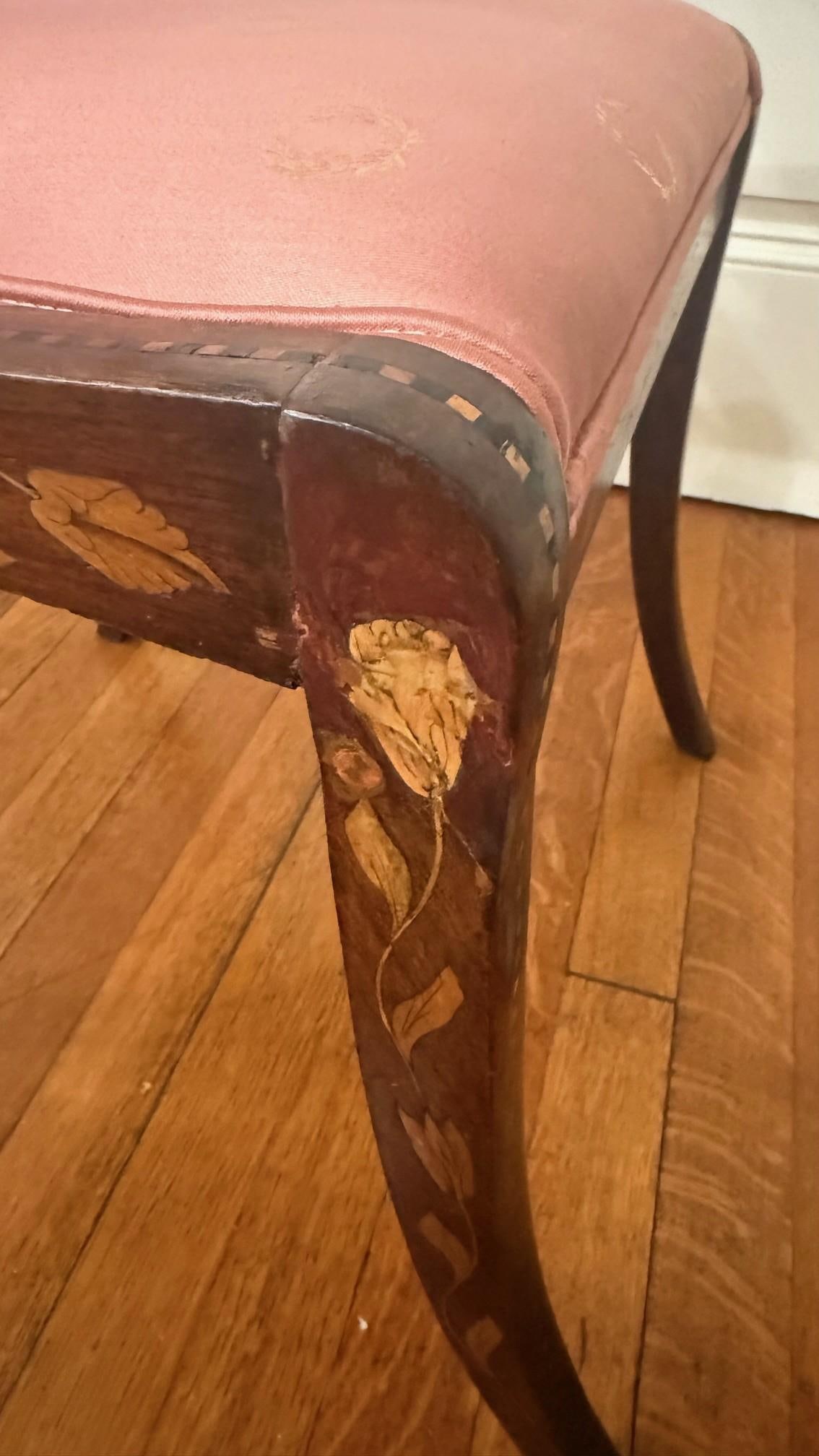 Late 19th Century Dutch Regency Satinwood & Mahogany Marquetry Side Chair - 9