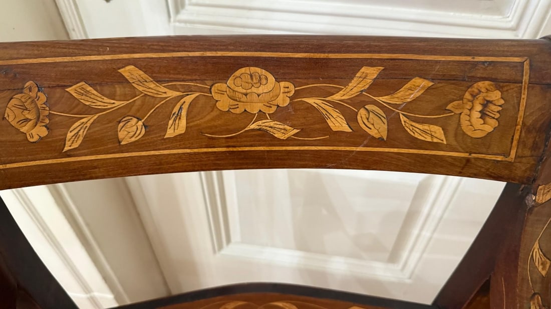 Late 19th Century Dutch Regency Satinwood & Mahogany Marquetry Armchair - 12