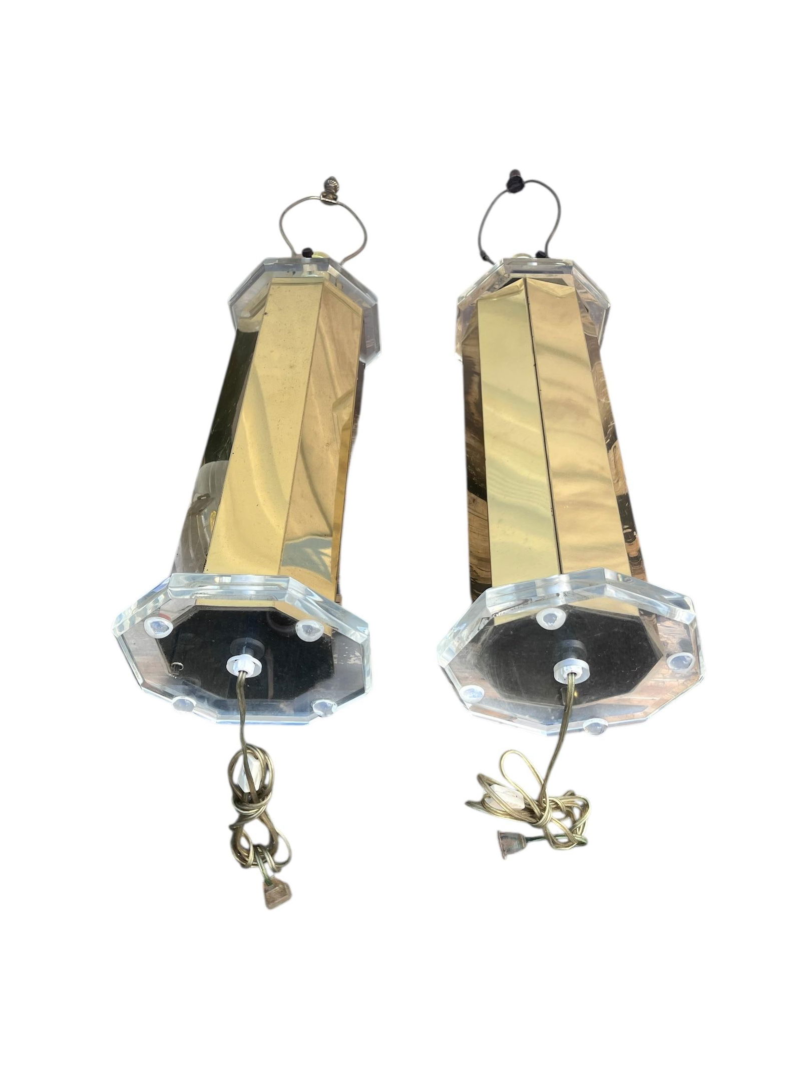 1970s Brass & Lucite Table Lamps - Set of 2 - 6