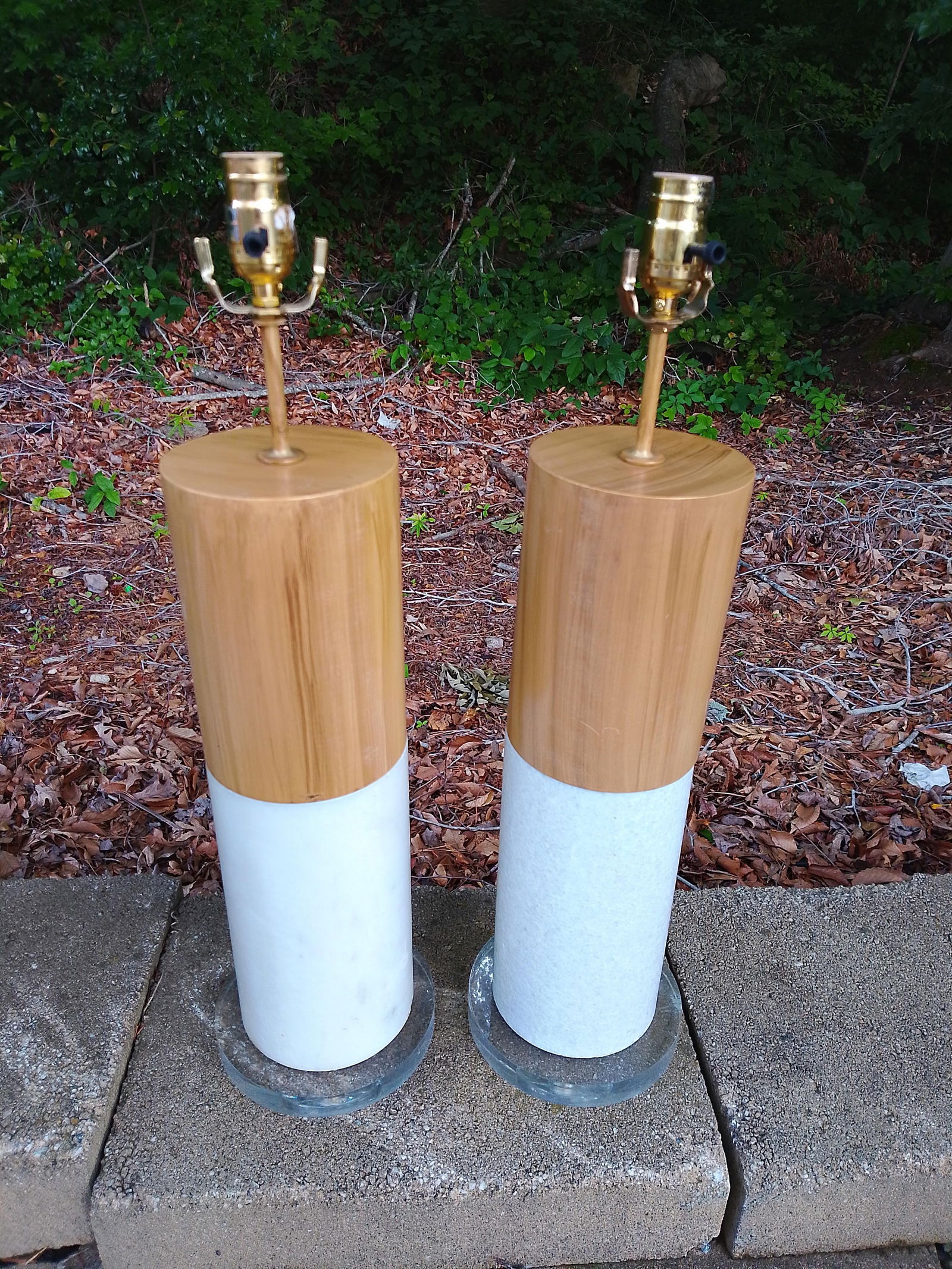 Late 20th Century Contemporary Stone and Lucite Table Lamps - Set of 2 - 5