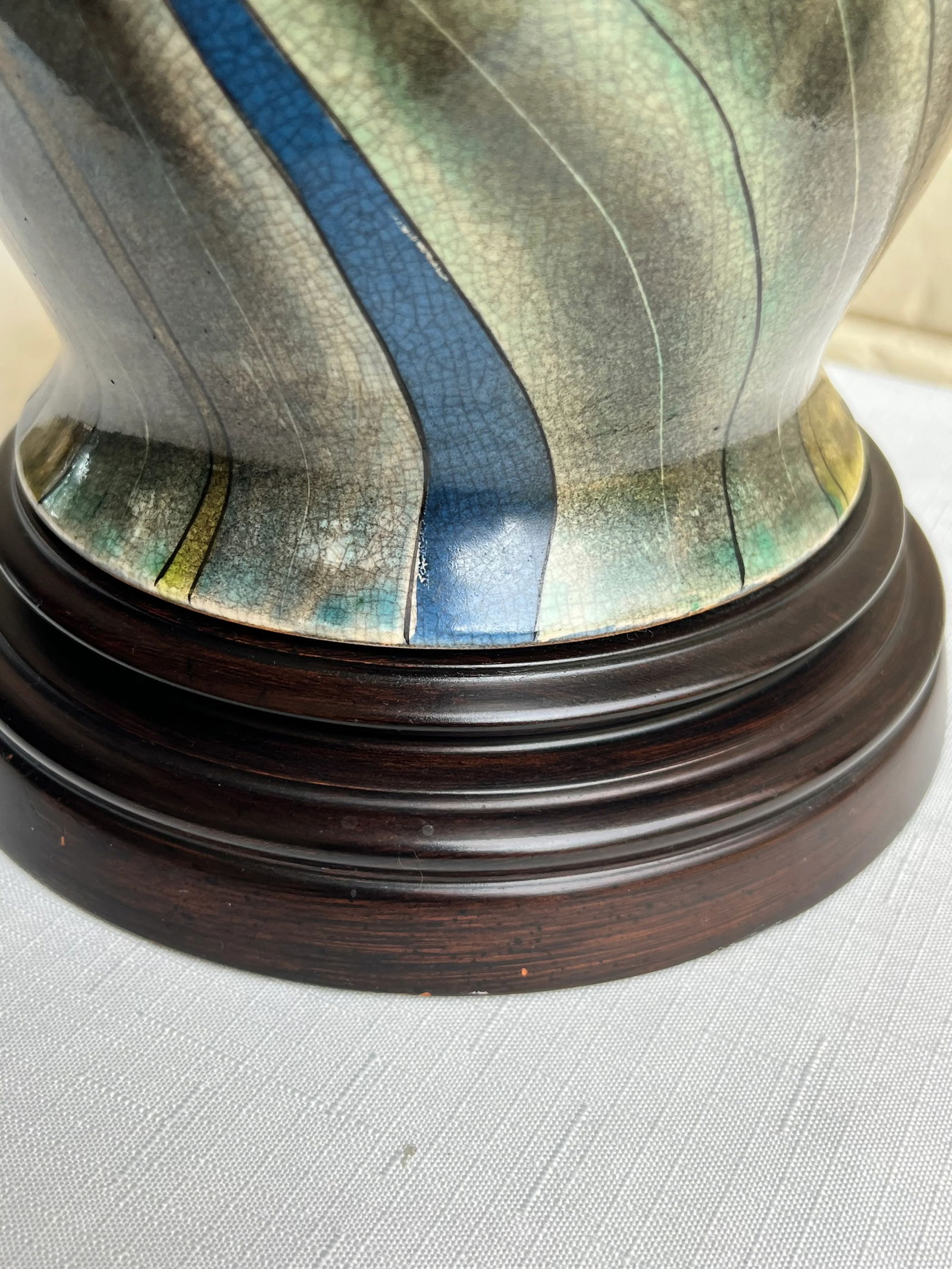 Vintage Chinoiserie Purple Iris Ginger Jar Style Table Lamp by Wildwood - 4