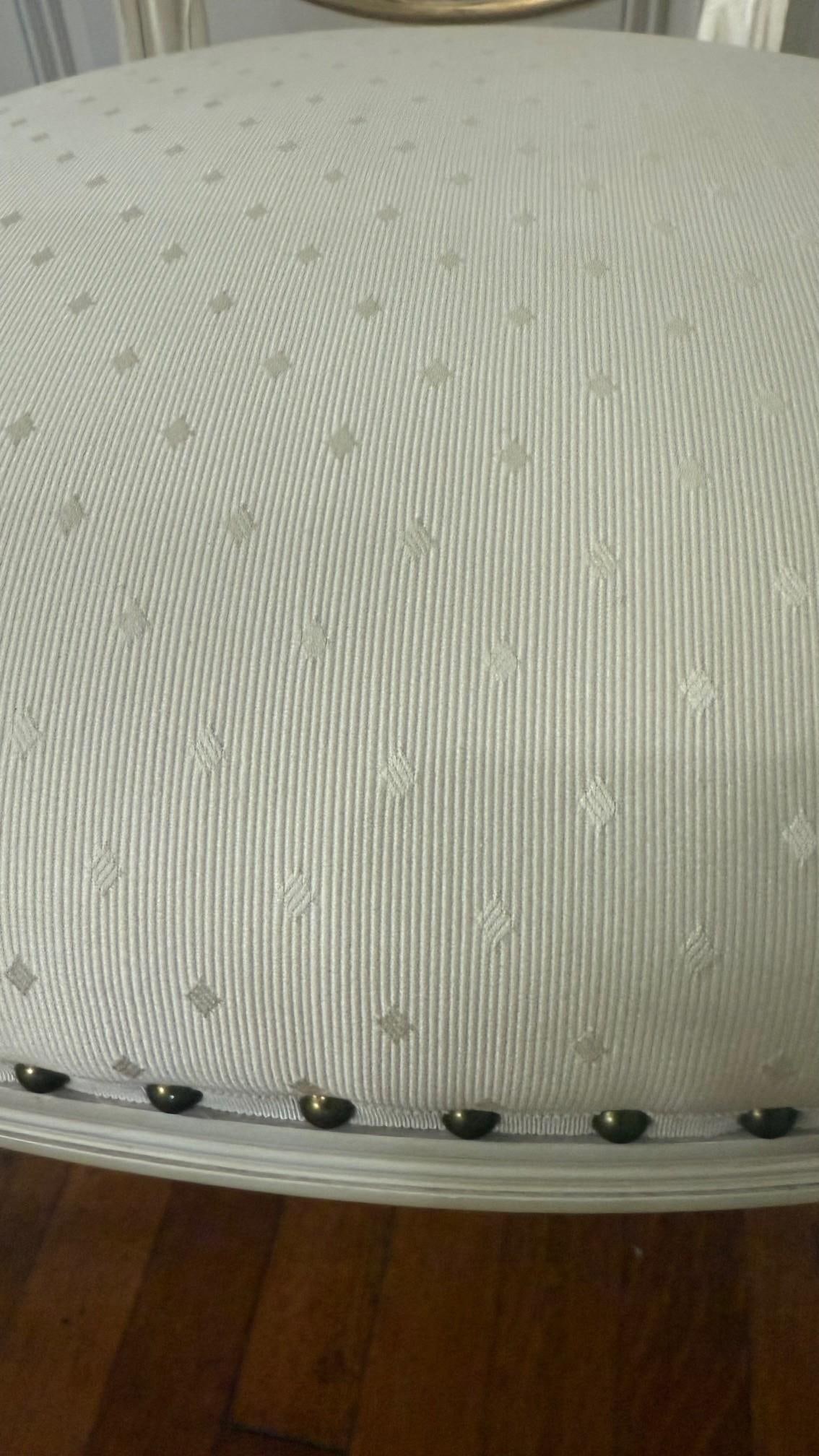 Vintage French Louis XVI Style Carved Wood Dining Chair With Original Painted Finish - 5