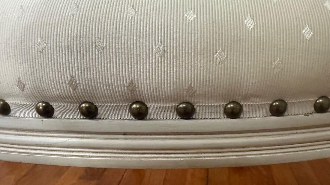 Vintage French Louis XVI Style Carved Wood Dining Chair With Original Painted Finish - 9