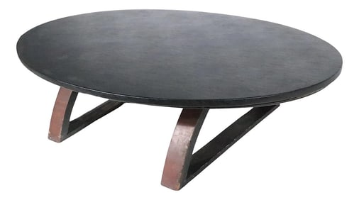 Folky Modernist Oval Coffee Table