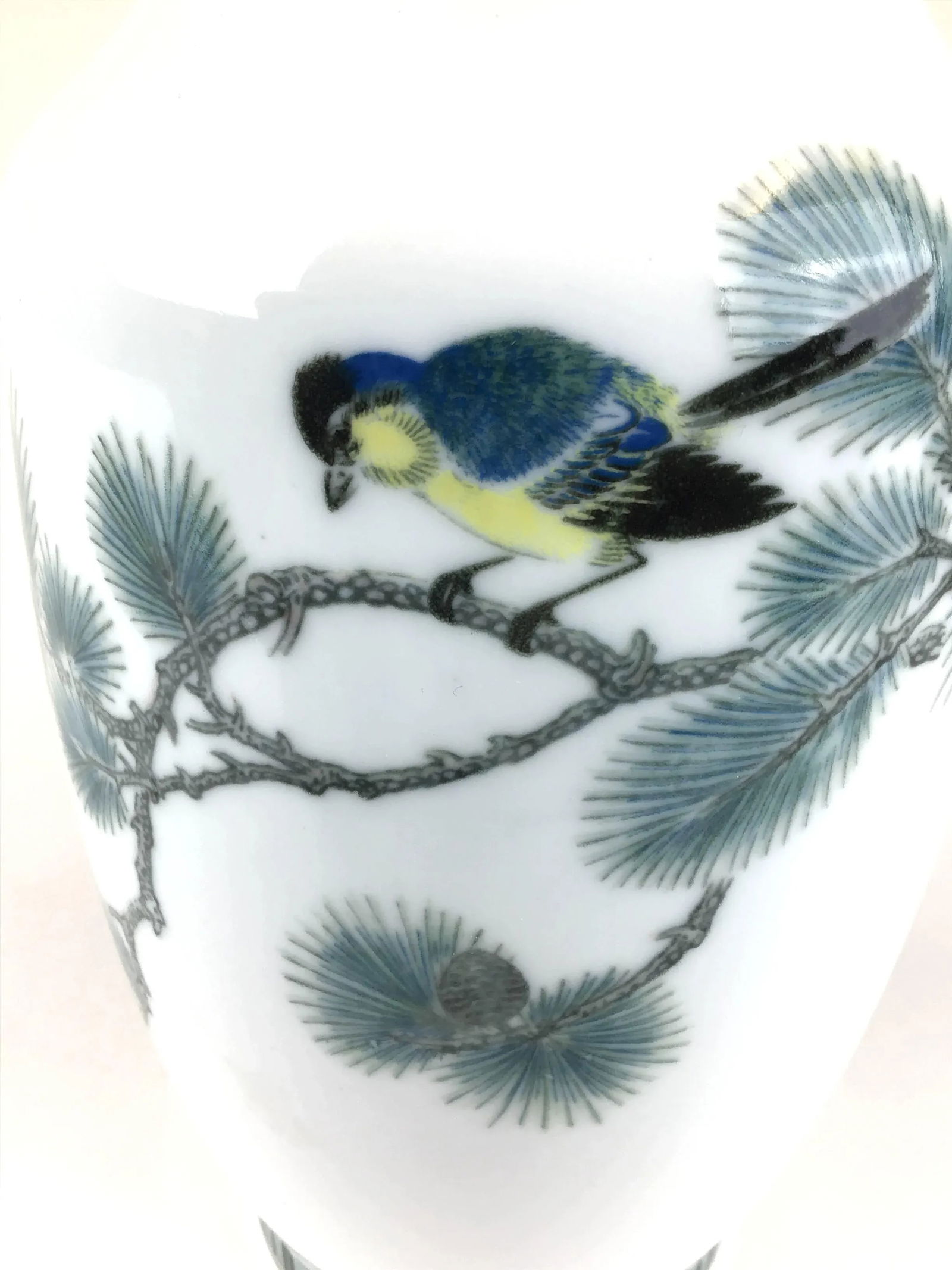 Chinese Hand Painted White Vase - 5