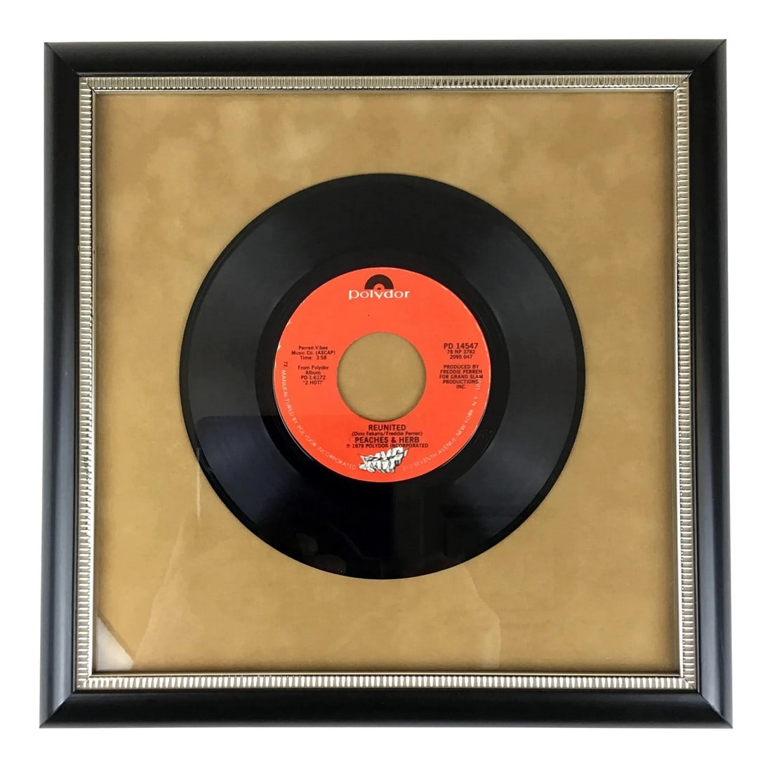 Framed 45 Rpm Record of Reunited by Peaches and Herb (1 of 13)