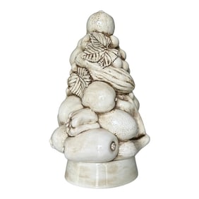 Late 20th Century Ivory Italian Majolica Fruit Topiary Tree