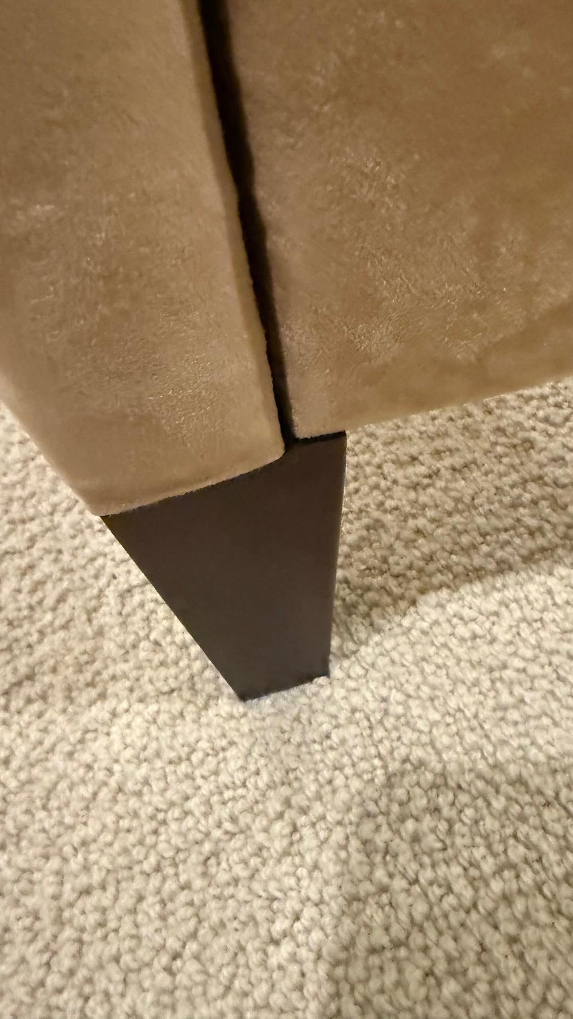 Custom Microsuede Queen Bed Frame With Channel-Tufted Headboard - 5