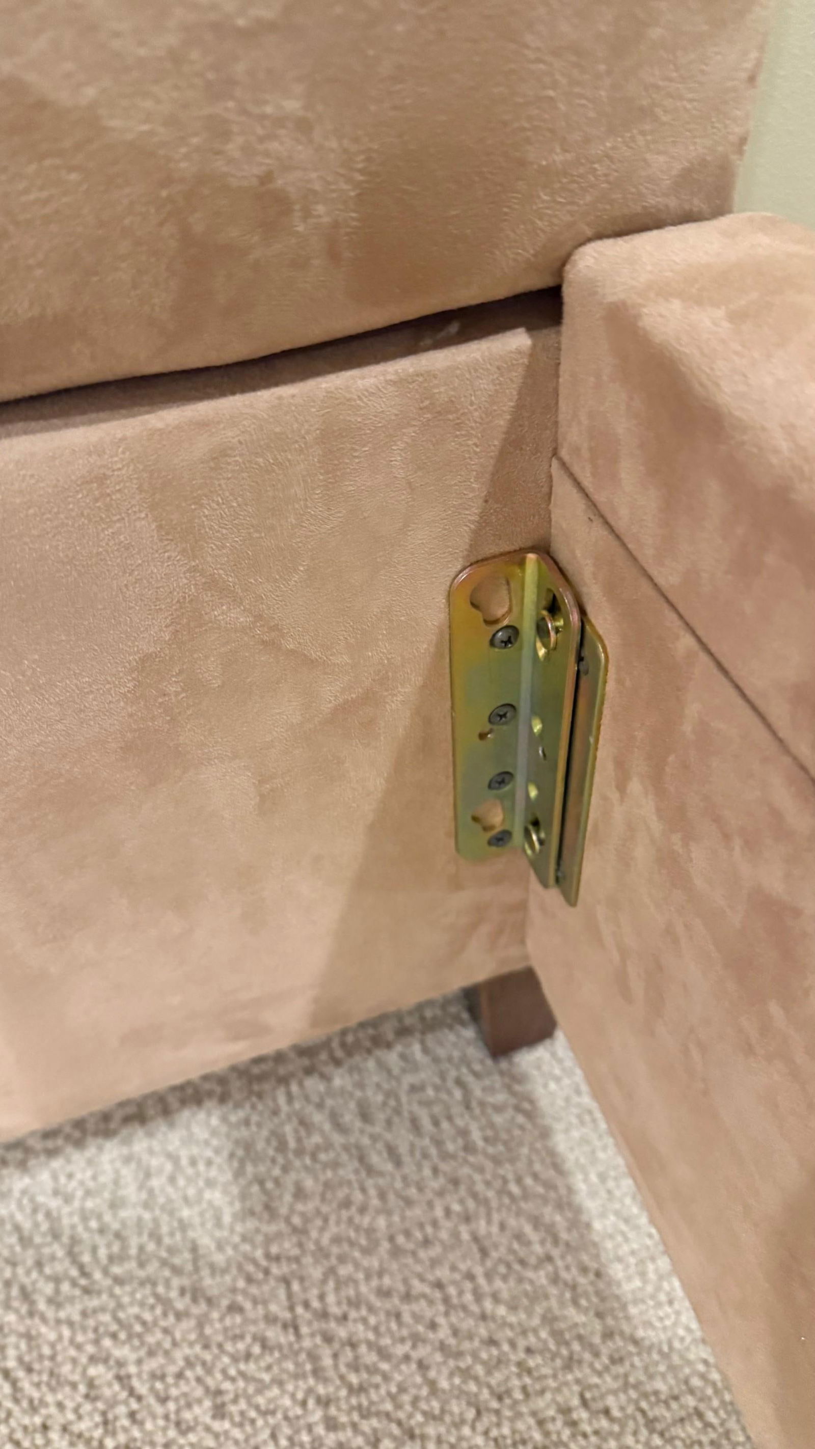 Custom Microsuede Queen Bed Frame With Channel-Tufted Headboard - 7