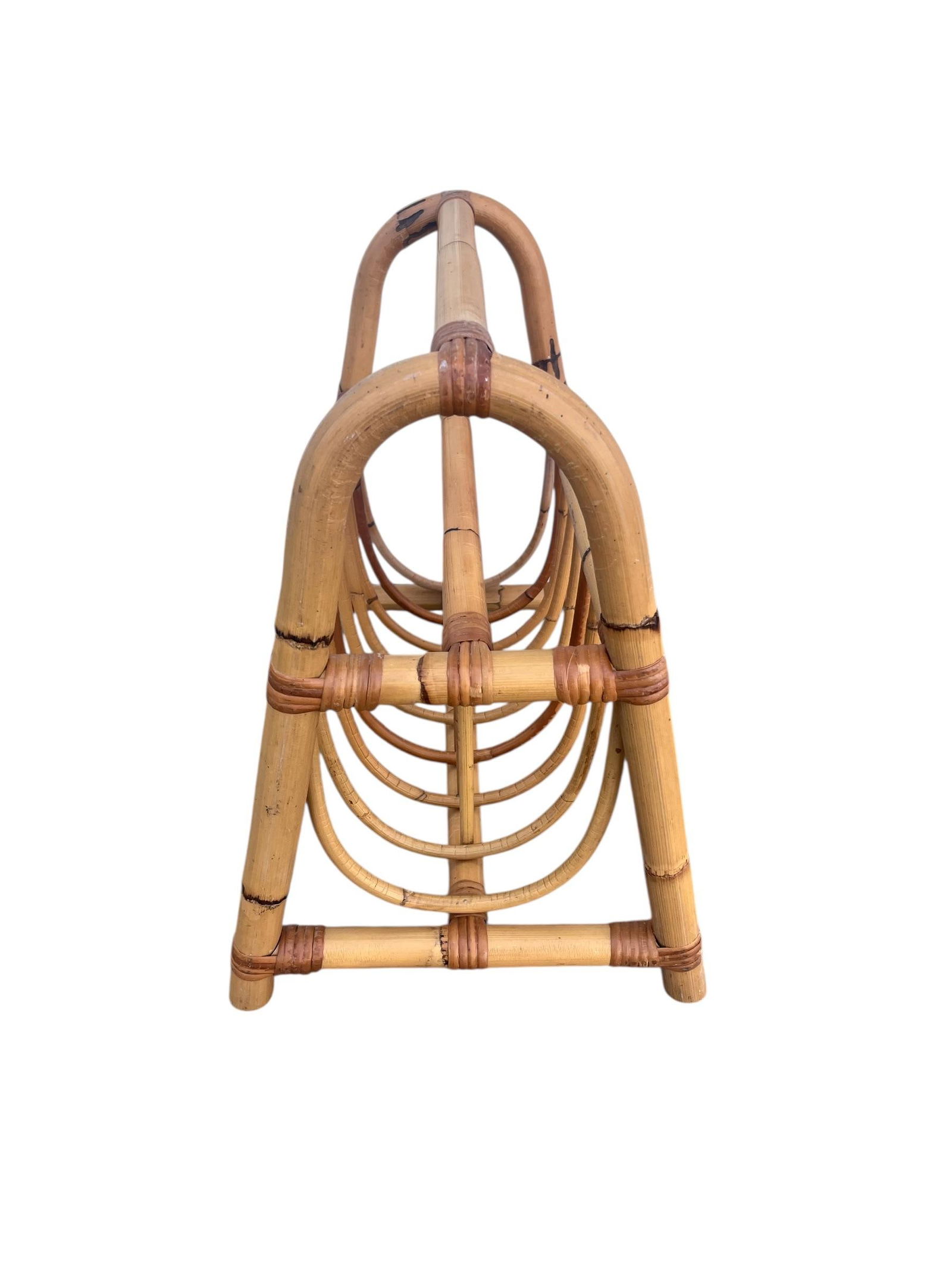 Rattan Wicker 1970's Magazine Rack - 8