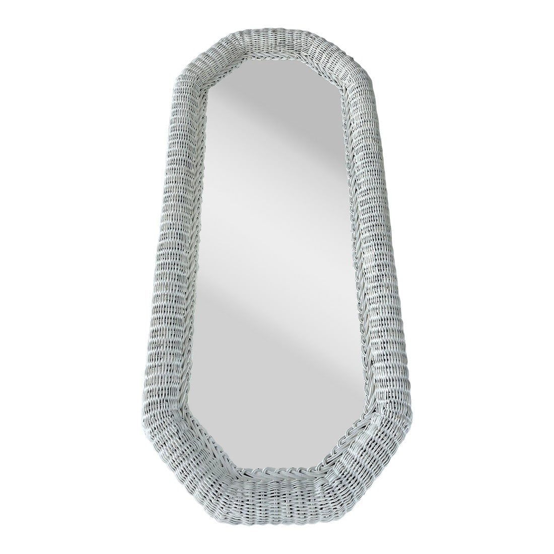 Vintage 1970's Large White Rattan Mirror (1 of 6)