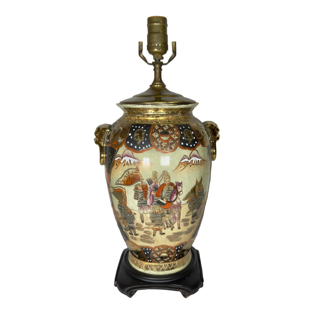 Vintage Chinoiserie Japanese Satsuma Vase Table Lamp (1 of 17)