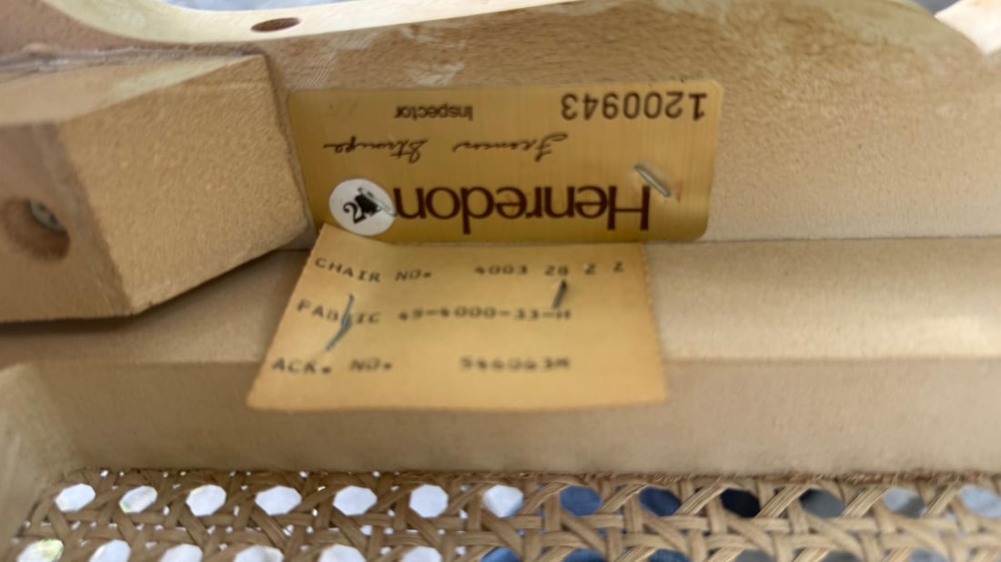 Vintage Late 1970s Set of 6 Henredon Chinoiserie Dining Chairs – Cream Lacquer, Cane Seats, - 12