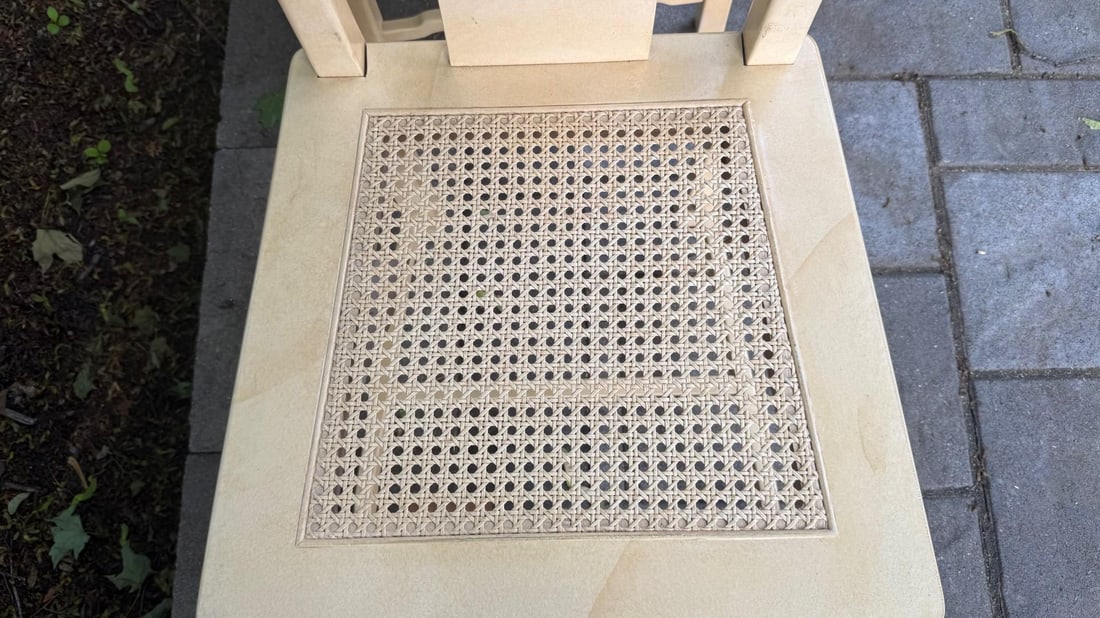 Vintage Late 1970s Set of 6 Henredon Chinoiserie Dining Chairs – Cream Lacquer, Cane Seats, - 9