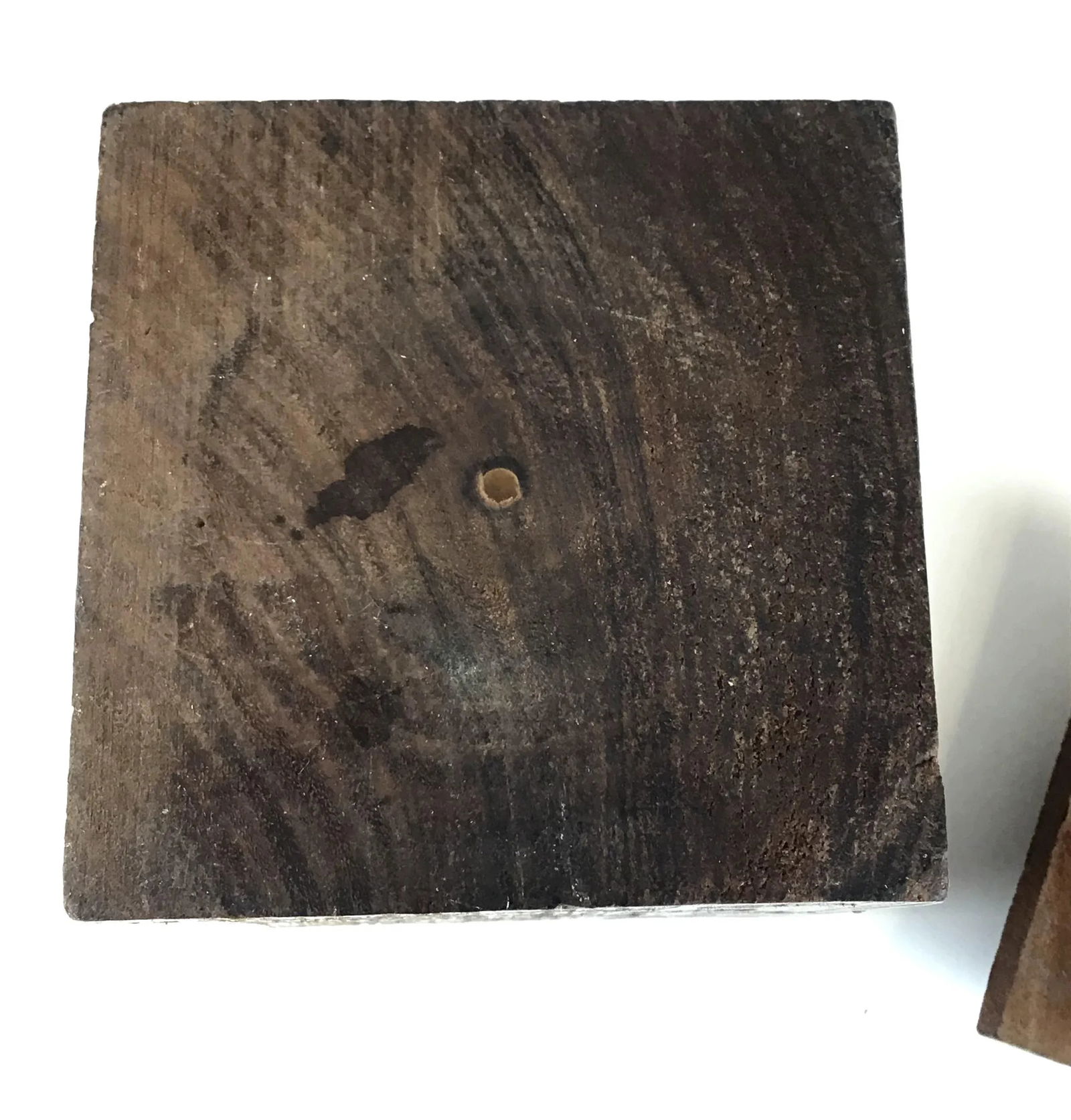 1920s Solid Heavy Wood Carved Covered Box - 8